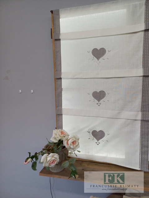ROLETKA PANEL EKRAN serce babcine robótki 70/116 CM , PROWANSJA , SHABBY CHIC , VINTAGE