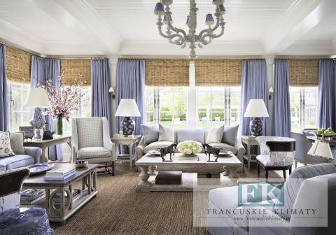 ZASŁONA HAMPTON 140 x 250 błękit niebieski blue