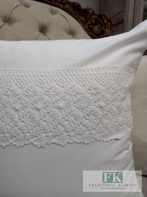 POSZEWKA 40X40 KORONKA BIEL BAWEŁNA 100%