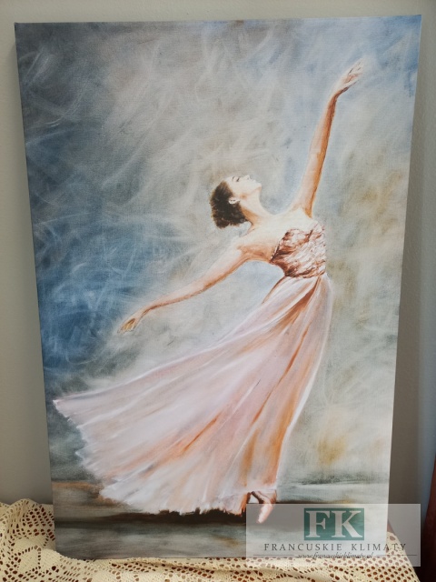 OBRAZ NA PŁÓTNIE 50X 75 TAŃCZĄCA BALERINA, BALETNICA