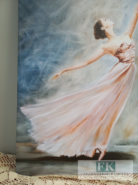 OBRAZ NA PŁÓTNIE 50X 75 TAŃCZĄCA BALERINA, BALETNICA