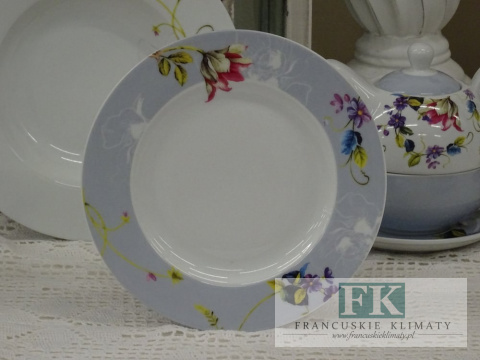 KOLEKCJA FIELD FLOWERS KPL. TALERZY NA 6 osób (18 el.) śr. 27 ml styl francuski, shabby, vintage