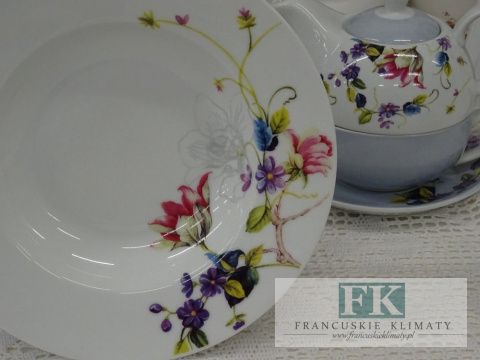 KOLEKCJA FIELD FLOWERS KPL. TALERZY NA 6 osób (18 el.) śr. 27 ml styl francuski, shabby, vintage