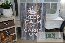 OBRAZ NA PŁÓTNIE KEEP CALM 90 X 60 RETRO PROWANSJA SHABBY płótno CUDO