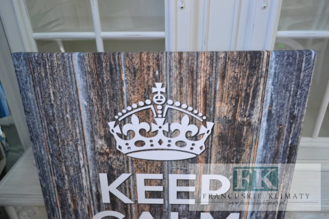 OBRAZ NA PŁÓTNIE KEEP CALM 90 X 60 RETRO PROWANSJA SHABBY płótno CUDO