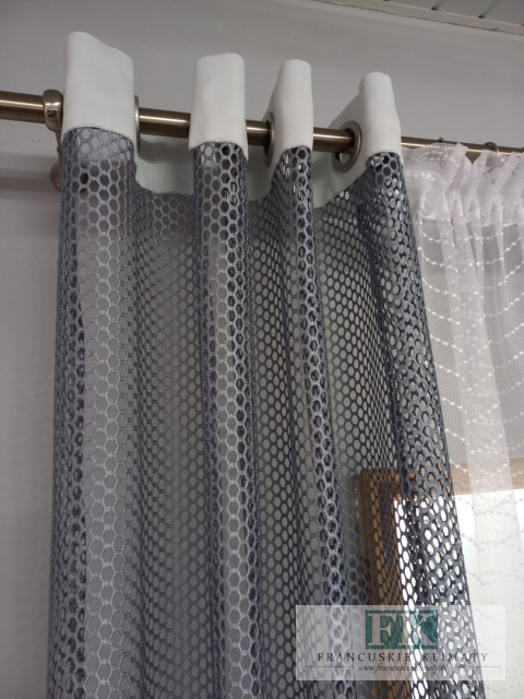 KOMPLET FIRANA +BOKI ,,SIATECZKA " SZARA 250\140 CM