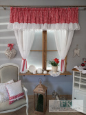 DEKORACJA OKIENNA LAMBREKIN ,BOKI Z FALBANKĄ PROWANSJA SHABBY CHIC