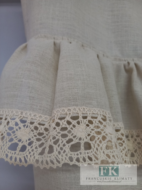 PRZEPIĘKNY KOMPLET NATURA Z FALBANKĄ 2X 160/100 PROWASJA,SHABBY ,VINTAGE