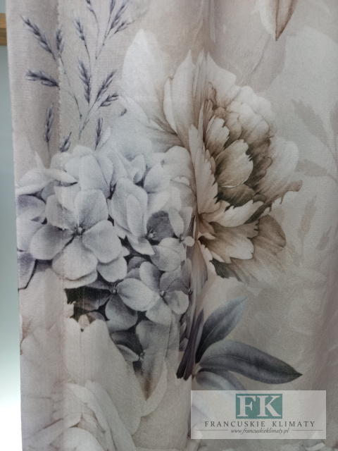 ZASŁONA140/250 WELWET VELVET - PLUSZ KWIATY NOWOŚĆ