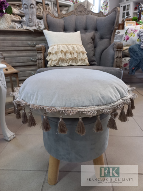 PODUSZKA frędzle fi 50 CM CAPPUCCINO, VELVET welwet chwosty