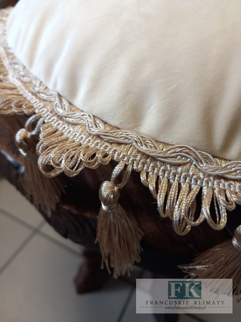 EKSLUZYWNA PODUSZKA fi 50 CM KREM, VELVET welwet chwosty