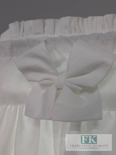 ZAZDROSTKA SZYTA KOKARDKA BIEL 100CM , WYS 45 CM SHABBY , BAWEŁNA 100%