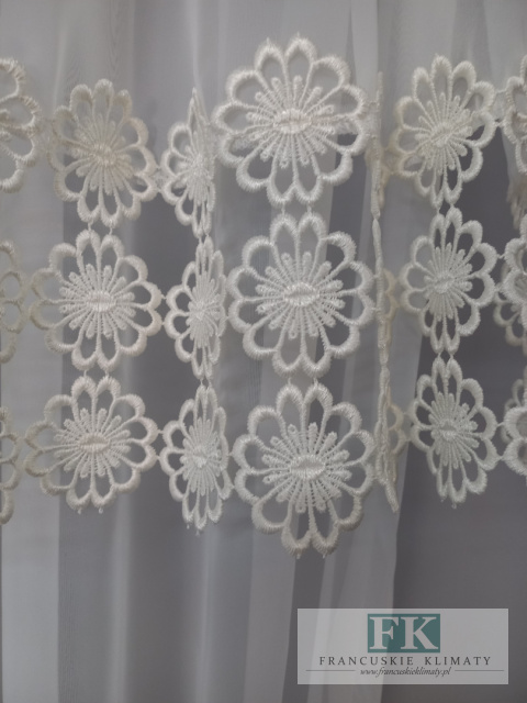 PRZEPIĘKNY KOMPLET ECRU, FIRANA GIPIURA + BOKI 350\ 150 cm