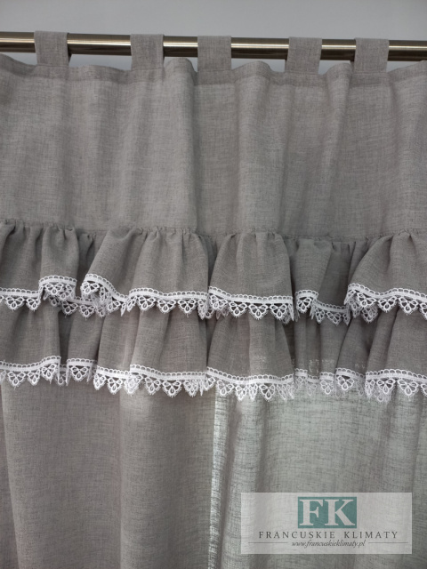 PRZEPIĘKNY KOMPLET OKIENNY Z GIPURĄ 2X 140/250 SZARY