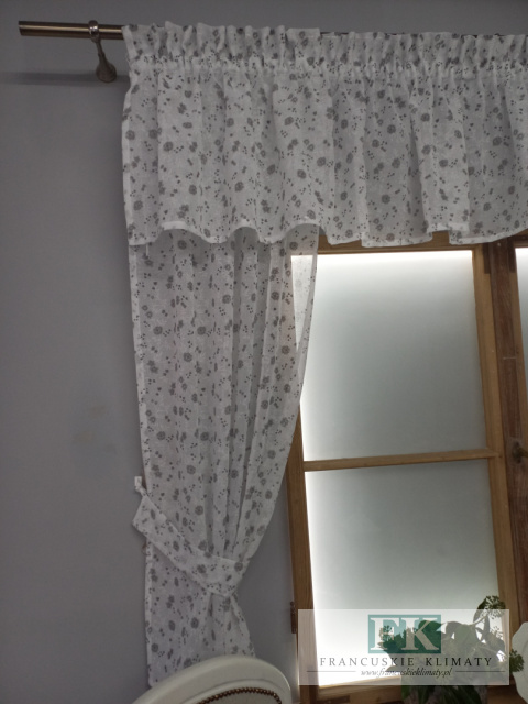KOMPLET OKIENNY W KWIATKI Z LAMBREKINEM WYS 150 CM PROWASJA,SHABBY ,VINTAGE
