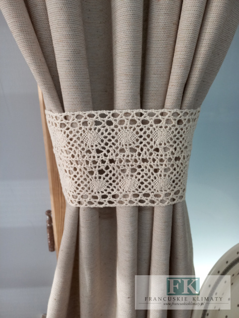 PRZEPIĘKNY KOMPLET NATURA Z LAMBREKINEM WYS 160 CM PROWASJA,SHABBY ,VINTAGE