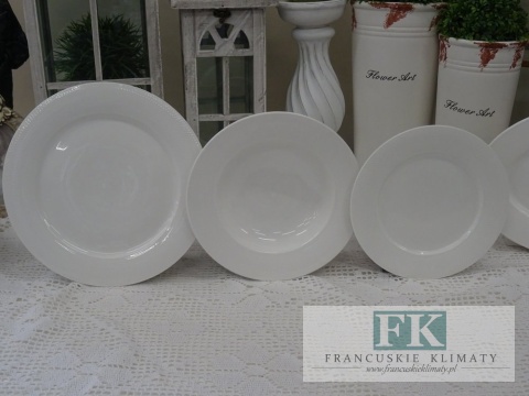 KOLEKCJA ELEGANT DIAMONDS TALERZ DESEROWY śr. 20 cm styl francuski, shabby, vintage