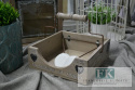 SERWETNIK DREWNIANY Z RĄCZKĄ WYS 15 CM SHABBY CHIC VITAGE PROWANSJA