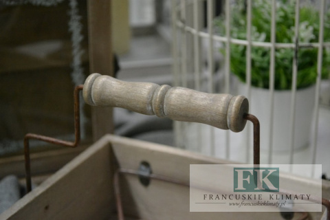 SERWETNIK DREWNIANY Z RĄCZKĄ WYS 15 CM SHABBY CHIC VITAGE PROWANSJA