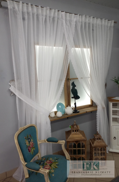 FIRANA TIUL HAFT 500/250 BIEL , PROWANSJA , SHABBY
