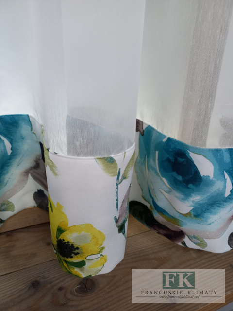 FIRANA Z LAMBREKINEM I MARGINESEM DOLNYM KWIATY VELVET ETAMINA ECRU 400/150 FIRANA Z LAMBREKINEM I MARGINESEM DOLNYM KWIATY VELVET ETAMINA ECRU 400/150