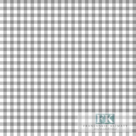 TKANINA WODOODPORNA KRATKA 1x1 cm SZARO BIAŁA , SZER 180 CM