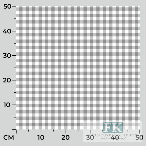 TKANINA WODOODPORNA KRATKA 1x1 cm SZARO BIAŁA , SZER 180 CM