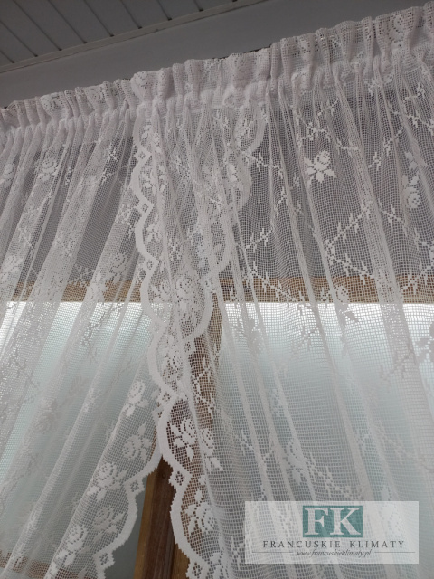 FIRANA RÓŻA BIEL , BEZ PRASOWANIA PROWANSJA , SHABBY CHIC, VINTAGE , RETRO