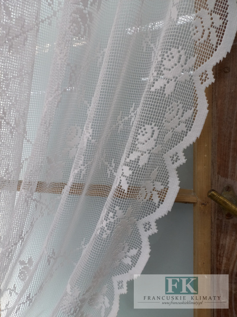 FIRANA RÓŻA BIEL , BEZ PRASOWANIA PROWANSJA , SHABBY CHIC, VINTAGE , RETRO