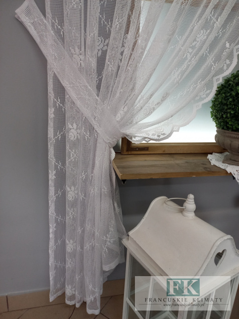 FIRANA RÓŻA BIEL , BEZ PRASOWANIA PROWANSJA , SHABBY CHIC, VINTAGE , RETRO
