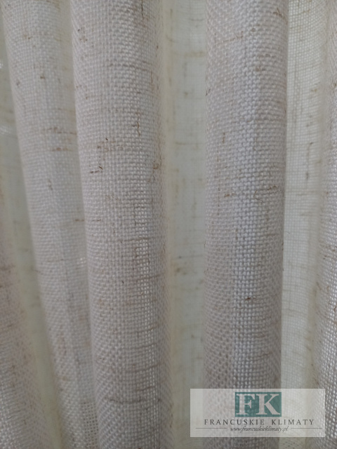 ZASŁONA NATURA BEŻ BAWEŁNA KORONKA 160/160 cm