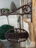 ŻELIWNA TABLICZKA WISZĄCA   "WELCOME" 32 CM