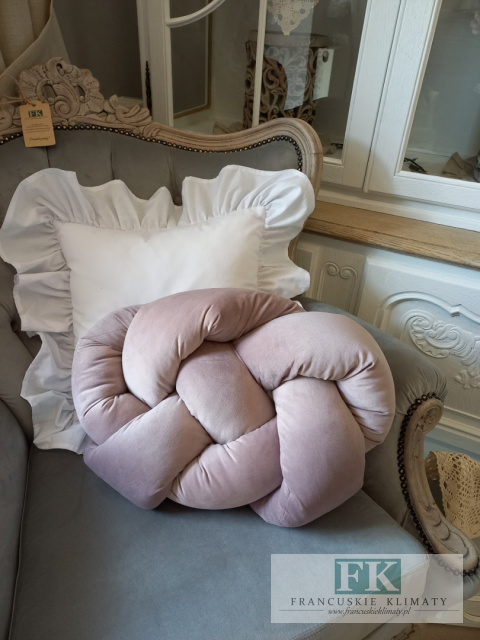 PODUSZKA SUPEŁ velvet PLUSZ PRECEL KNOT PILLOW