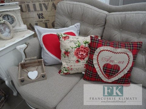 KŁ. POSZEWKA DEKORACYJNA RED HEART 45X45 SHABBY , PROWANSJA , VINTAGE
