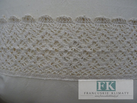 KŁ. POSZEWKA DEKORACYJNA PERŁA KREMOWA 40X40 SHABBY , PROWANSJA , VINTAGE