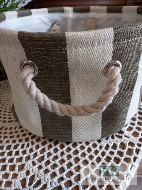STYLOWY KOSZ TEKSTYLNY WYS 14 CM BOHO OSŁONKA