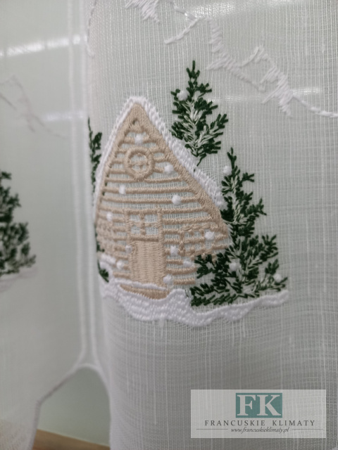 METRAŻ ! wys. 60 cm ZAZDROSTKA firanka ŚWIĘTA HAFT WITRAŻ NA METRY