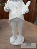 FIGURA KRÓLIK ZAJĄC KELNER Z MENU 24 CM, SHABBY