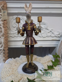 FIGURA KRÓLIK ZAJĄC ŚWIECZNIK 41 CM bez świec, SHABBY