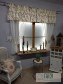 KPL KOMPLET LAMBREKIN Z BOKAMI , KWIATY , WOAL 400/40 140/160 W STYLU FRANCSKIM SHABBY