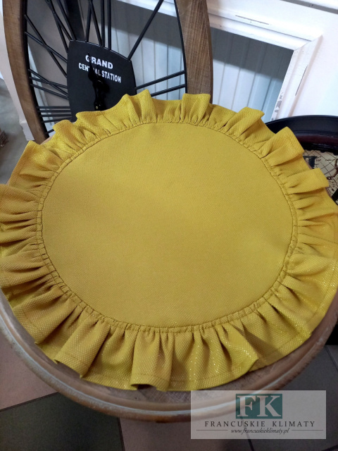 SERWETKA FALBANKA KOŁO fi 90 cm MIÓD prowansja , shabby chic