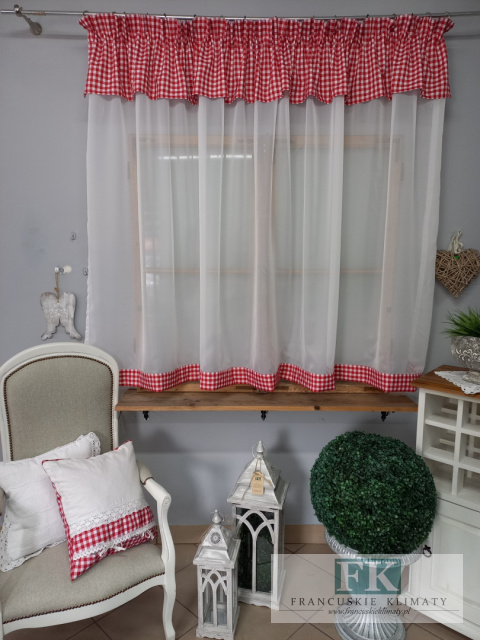 FIRANA Z LAMBREKINEM I MARGINESEM DOLNYM KRATKA CZERWONA 280/150
