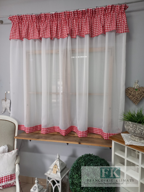 FIRANA Z LAMBREKINEM I MARGINESEM DOLNYM KRATKA CZERWONA 280/150