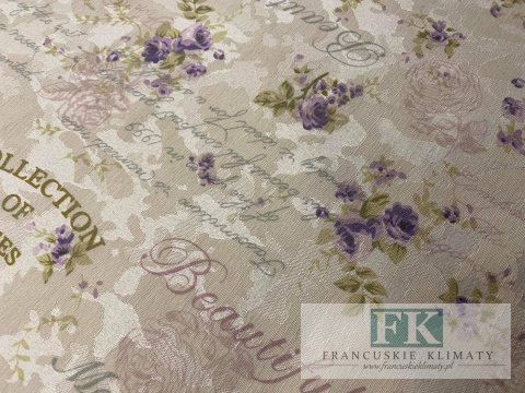 KUPON TKANINA 77 cm x 140 cm KWIATUSZKI FIOLET OKAZJA