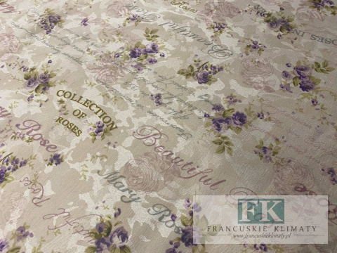 KUPON TKANINA 77 cm x 140 cm KWIATUSZKI FIOLET OKAZJA