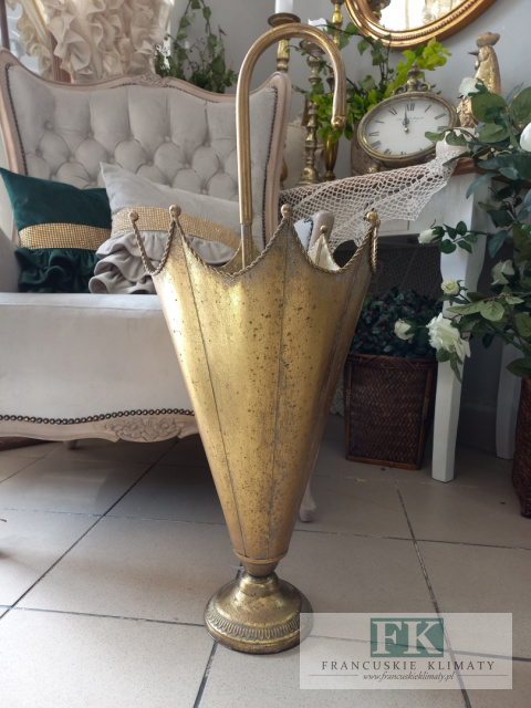 PARASOLNIK METALOWY KUTY 75,5 CM , ZŁOTY