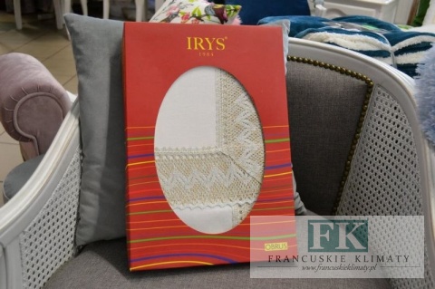 OBRUS ANITA BEŻ KREM 140X170 LEN BAWEŁNA KORONKA PROWANSJA SHABBY CHIC