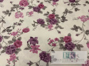 KUPON TKANINA 37 cm x 160 cm KWIATY RÓŻ/FIOLET OKAZJA