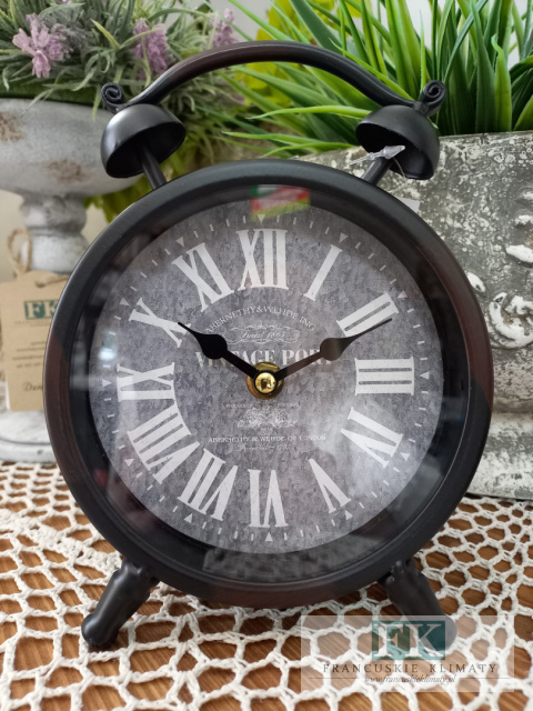 ZEGAR STOJĄCY "BUDZIK " 22 CM METAL