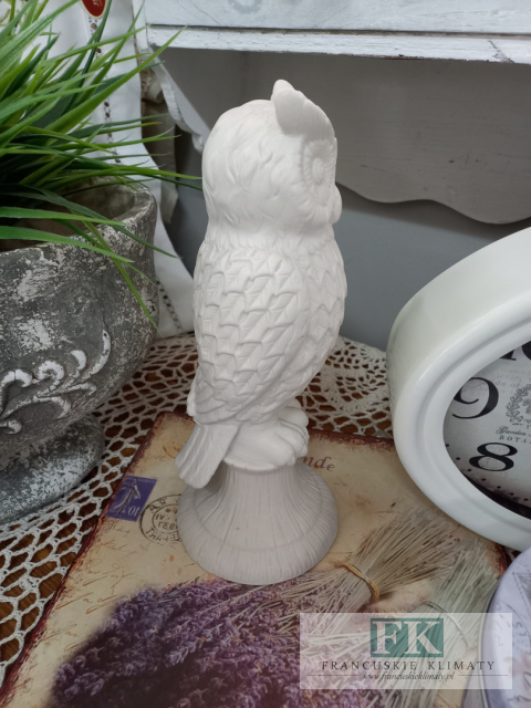 FIGURA DEKORACYJNA SOWA 25 cm BIEL